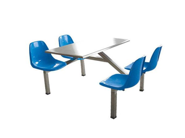 Four-stainless-steel-dining-table-and-chair
