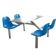 Four-stainless-steel-dining-table-and-chair